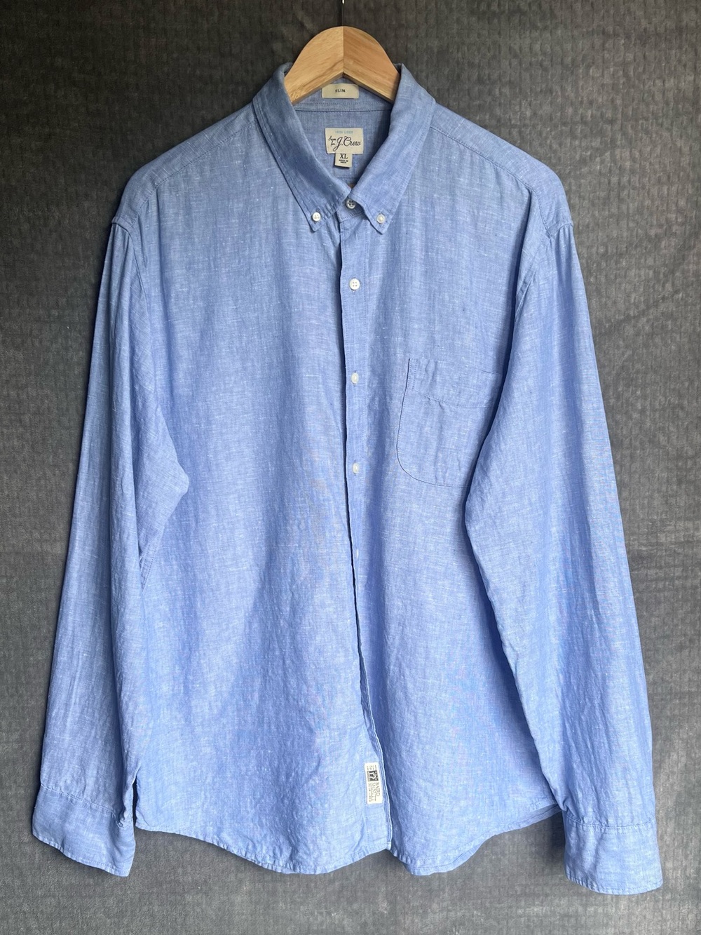 J.Crew Baird McNutt Irish linen Button Down Shirt XL Blue Classic Summer Beach - Picture 2 of 15